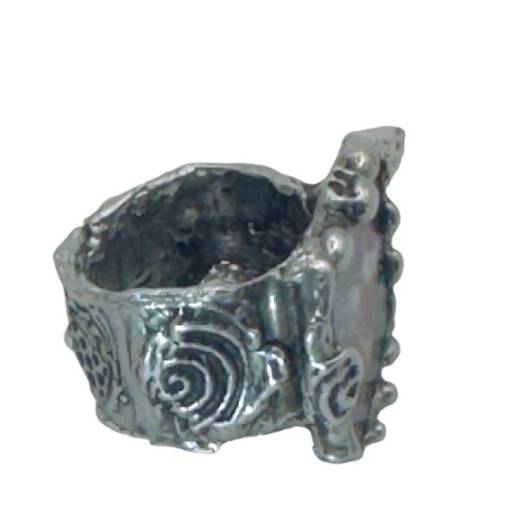 Hand Crafted Broken Lena Liu Hummingbird China Ring Silver Blend Boho-Metalwork - Picture 5 of 14